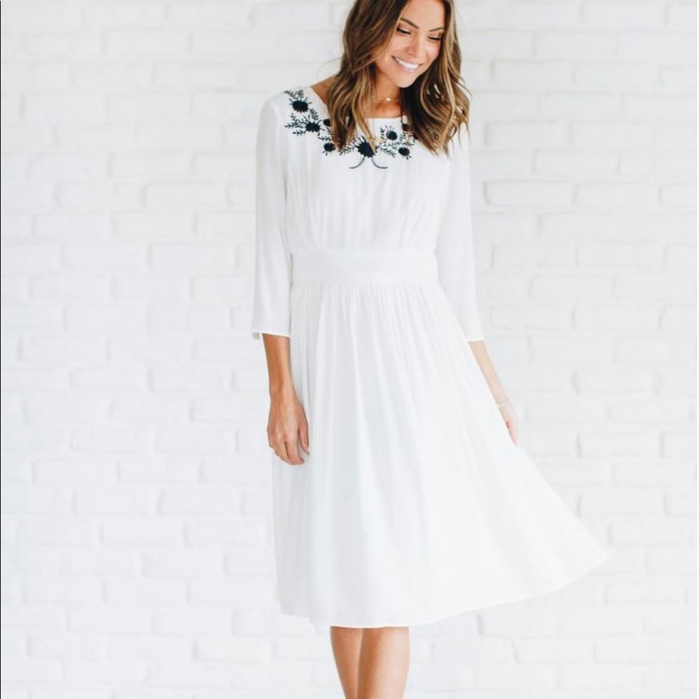 White embroidered dress